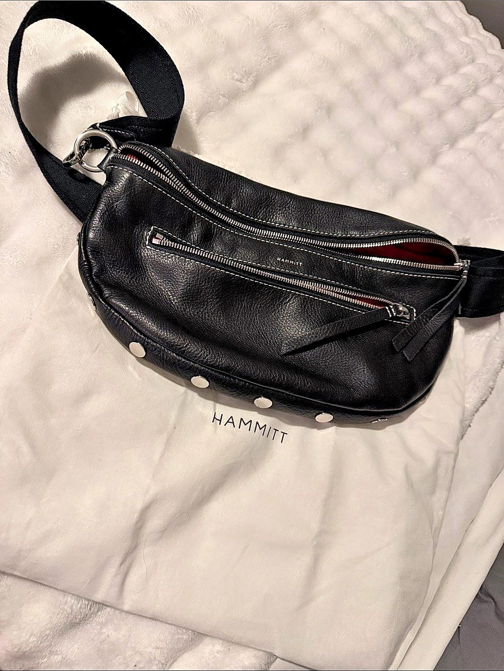 Hammitt Charles Crossbody Large Black & Red Bag